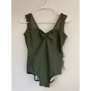 Luckyleo size large angel leotard in olive green